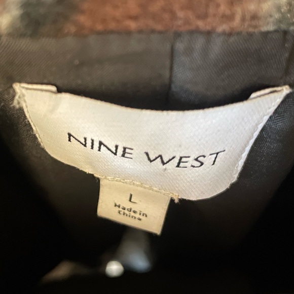 Nine West Abstract Patterned Pea Coat - Picture 9 of 9